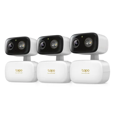 Telecamera di sicurezza 3K Pan/Tilt da interno/esterno, Tapo C236 HybridCam 360 3-Pack