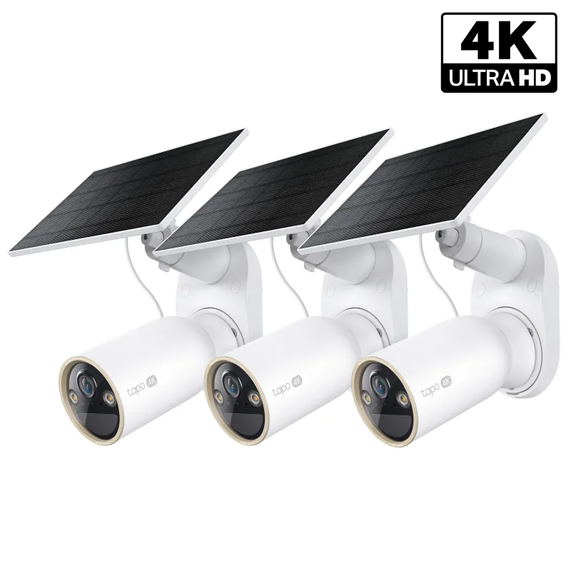 MagCam 4K Solar Ultra HD Outdoor Security Camera, Tapo C460 Kit x3 Bundle