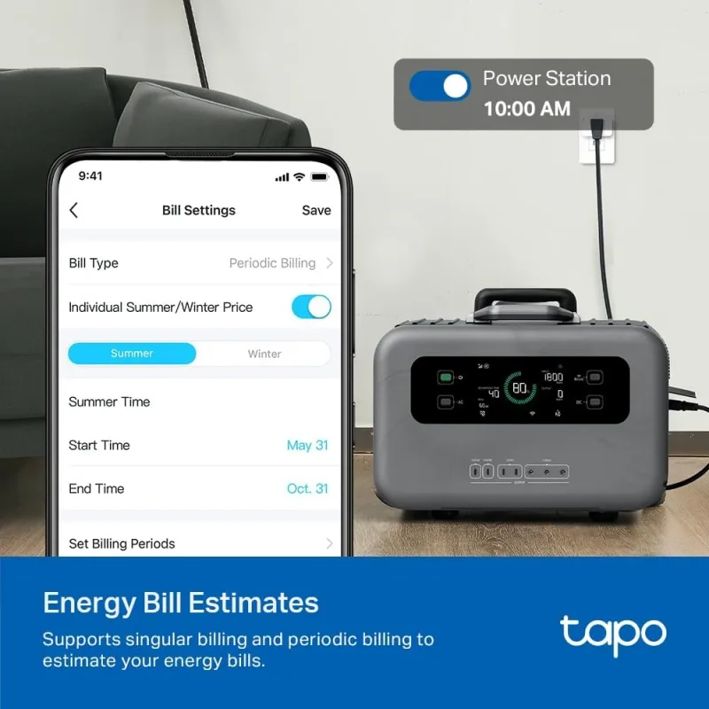 Steker Pintar Mini dengan Pemantauan Energi, Tapo P115 (4-Pack)