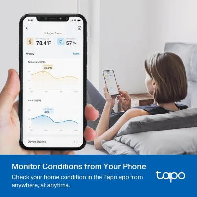 Smart Temperature & Humidity Monitor, Hub Required, Tapo T315