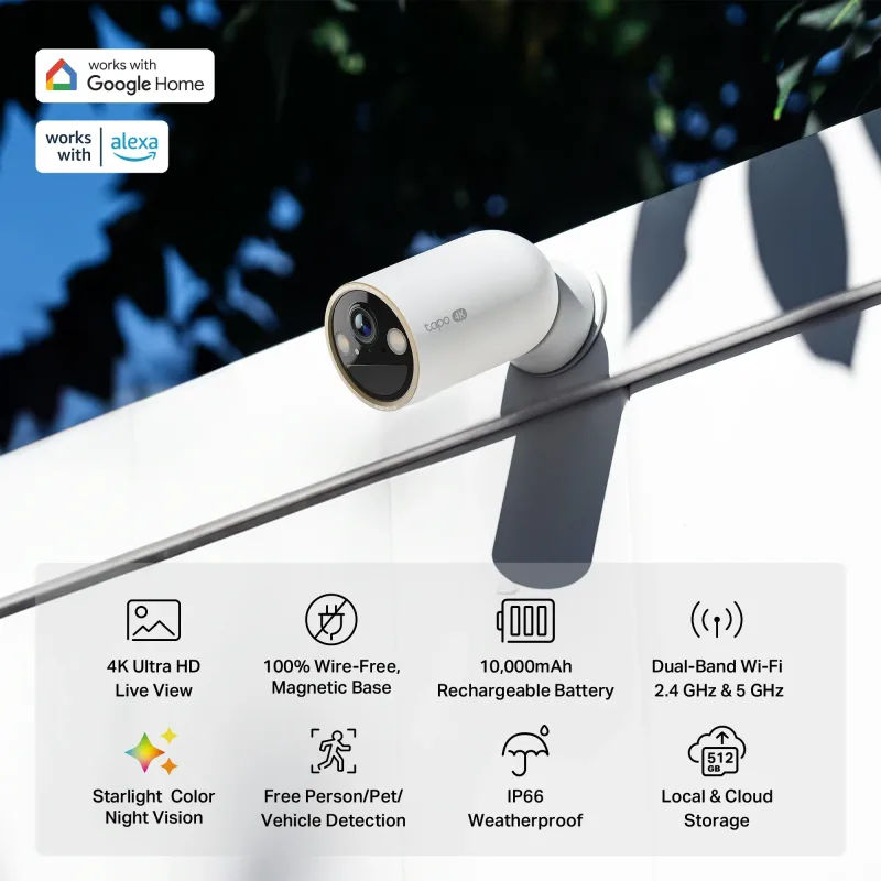 MagCam 4K Wireless Outdoor Camera 4-Pack + Smart Hub Bundle
