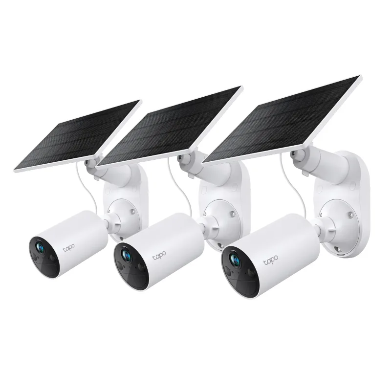 SolarCam 1080P Wireless Outdoor Security Camera with Solar Panel, Tapo C402 Kit 3-Pack