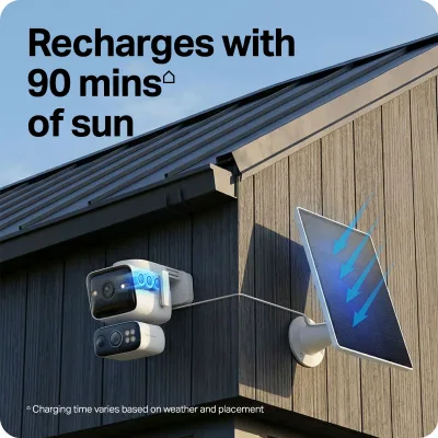 Cámara de seguridad 4K con doble objetivo, seguimiento y giro/Inclinación con panel solar, Kit Tapo C675D