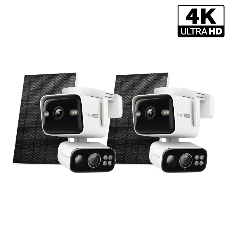 4K Dual-Lens Solar Pan/Tilt Security Camera, Tapo C675D Kit 2-Pack