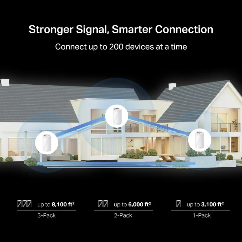 Sistema Mesh Wi-Fi 7 para exteriores Deco 7 Pro, pack Deco BE67 2 unidades BE14000 y BE25-Outdoor