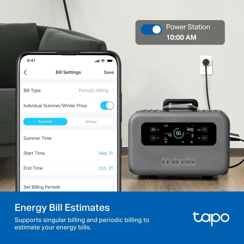 Matter-Certified Energy Monitoring Smart Plug Mini, Tapo P110M(4-Pack)