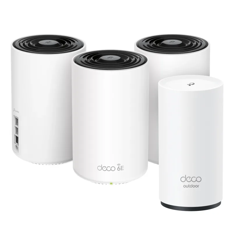 Sistema Mesh Wi-Fi 6 para exteriores, pack de 3 Deco XE75 + Deco X50-outdoor