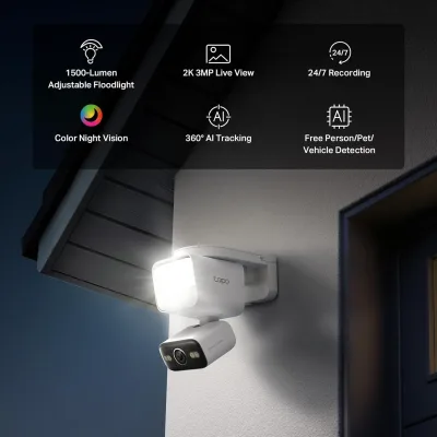 Telecamera con faretto IP65 Pan/Tilt 2K, Tapo C710