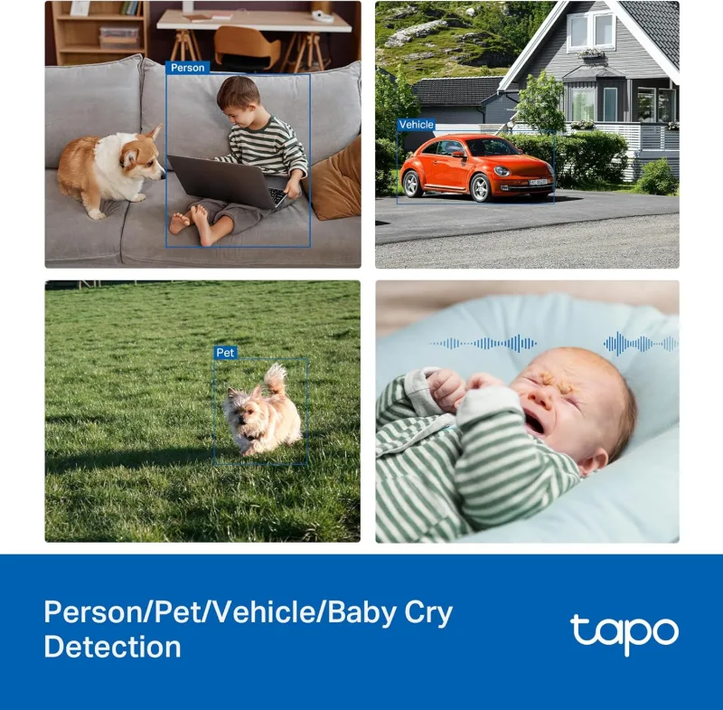 3K Pan/Tilt Indoor/Outdoor Security Camera, Tapo C236 HybridCam 360 2-Pack