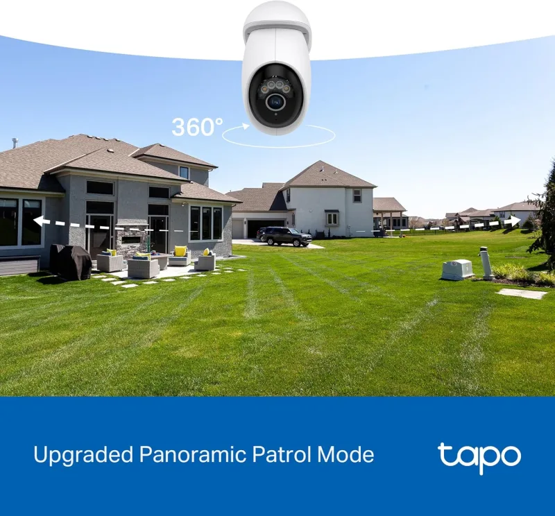 Telecamera di sicurezza esterna cablata 4K con pan/tilt, Tapo C560WS