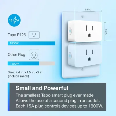 Apple Home Smart Plug Mini 15A, Tapo P125 (4-Pack)