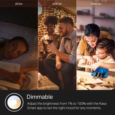 Kasa Smart Bulb | Works with Tapo App | Full Color Changing Dimmable, WiFi, No Hub Required, KL135