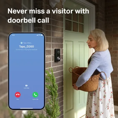 Doorbell Pro, vídeo 4K con detección por radar, con cable/batería, Tapo D260