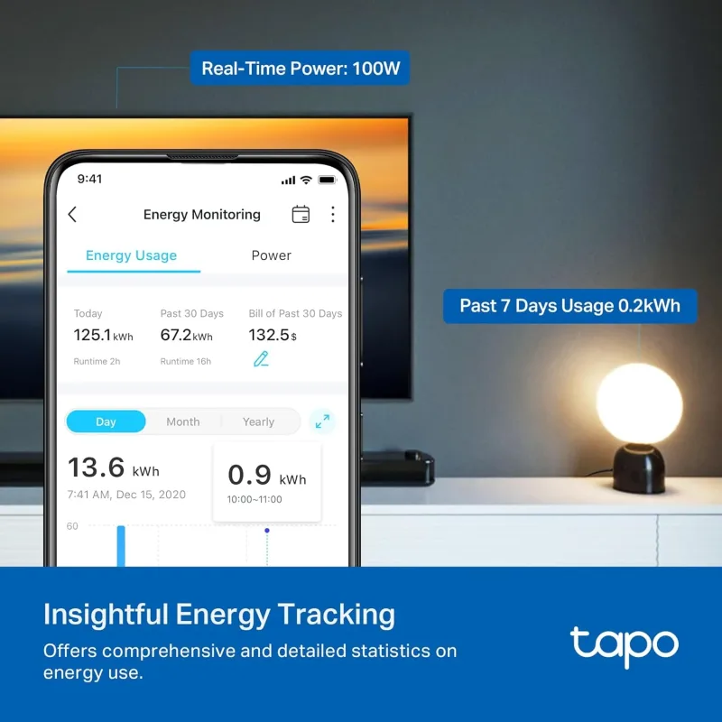 Energy Monitoring Smart Plug Mini, Tapo P115(2-Pack)