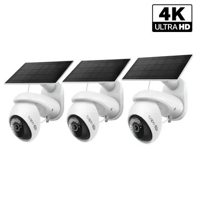 Tapo C660 Kit 4K Solar Outdoor Pan/Tilt Security Camera, VistaCam 360 3-Pack
