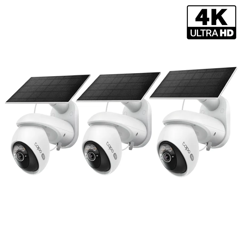 Kit Tapo C660 Cámara de seguridad exterior 4K con panel solar, panorámica/inclinable, VistaCam 360 (pack de 3)