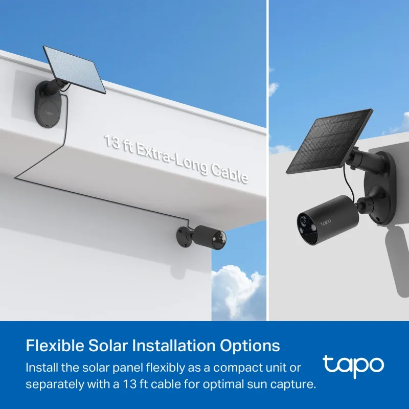 Cámara de seguridad exterior inalámbrica SolarCam 1080P con panel solar, Tapo C403 Kit 3 unidades (negra)
