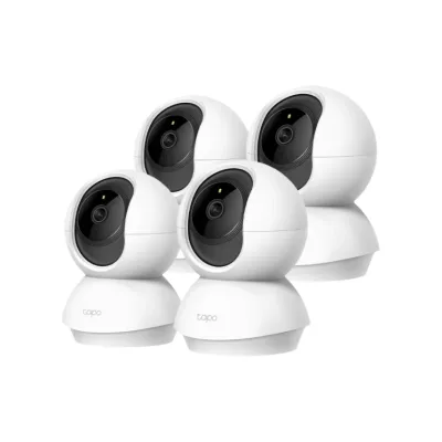Multi-Room Security Bundle – 2K Pan/Tilt-kameraer, 4-pak