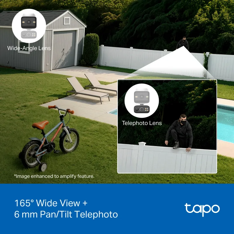 2K Dual-Lens Solar Pan/Tilt Security Camera Smart CentralHub Bundle, Tapo C645D Kit 2-Pack + H500