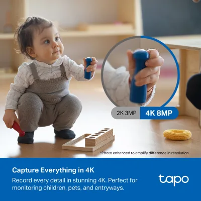 4K Ultra HD Pan/Tilt Dual-Band WiFi Indoor Security Camera, Tapo C260 RoomCam 2-Pack