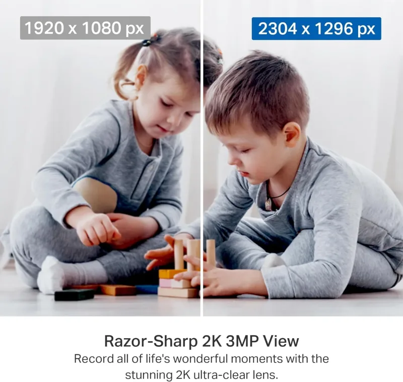 Pan/Tilt 2K Indoor Camera Black, Tapo C211(2-Pack)