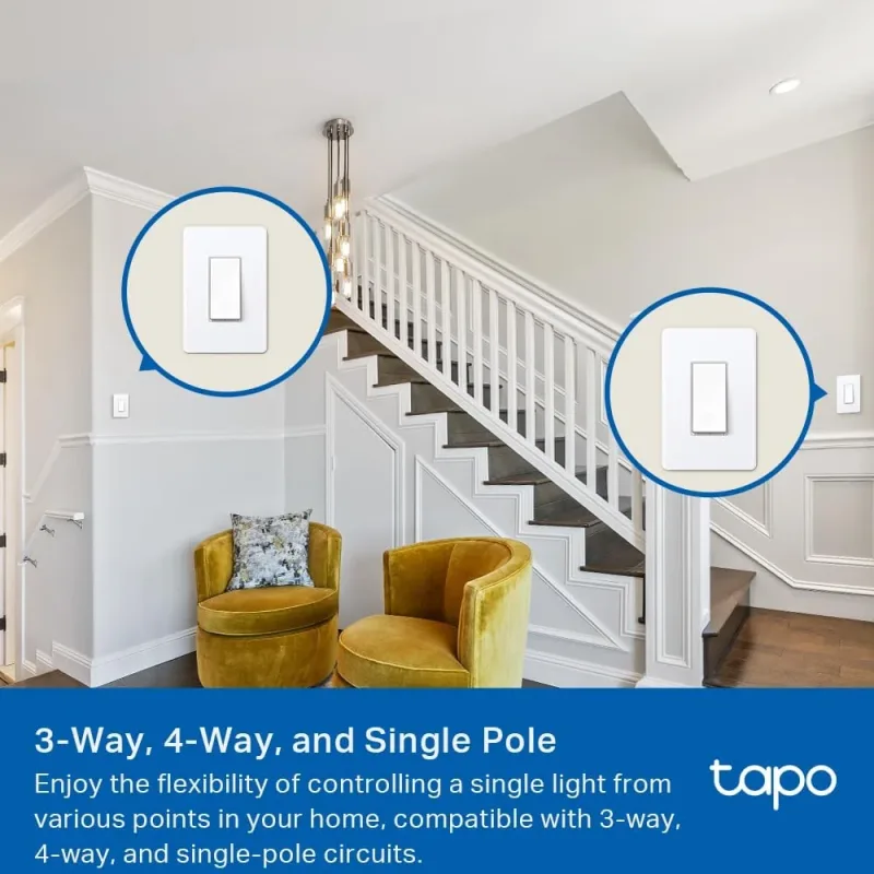 Matter-Certified 3-Way/4-Way/Single-Pole Smart Light Switch, Tapo S515
