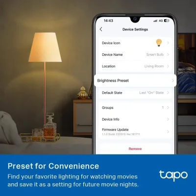 Lampadina intelligente dimmerabile, 2700K, Tapo L510E (confezione da 4)