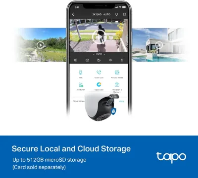 Pan/Tilt 2K QHD IP66 Outdoor Security Camera, Tapo C520WS