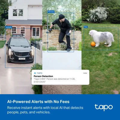 Tapo C465 MagCam 4K Built-In Solar Battery Powered Security Camera, 2-Pack