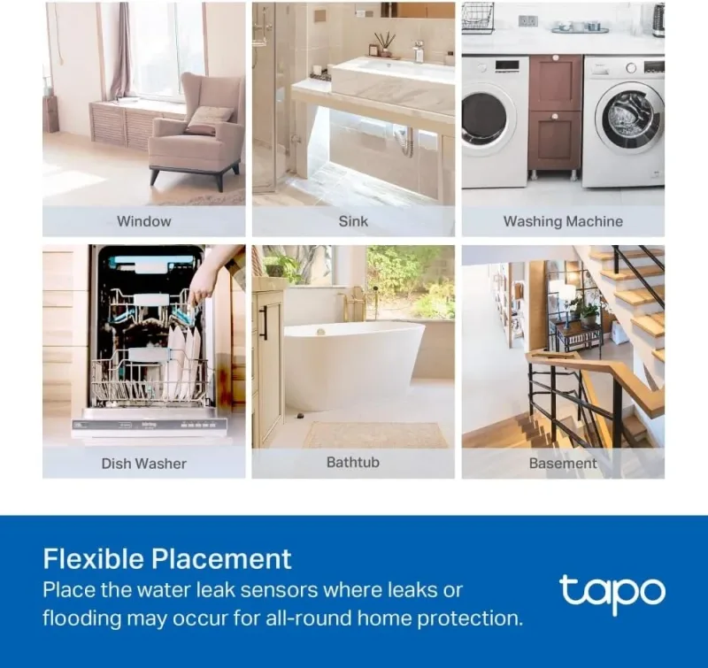 Sensor inteligente de fugas de agua IP67, requiere hub, Tapo T300 3-Pack