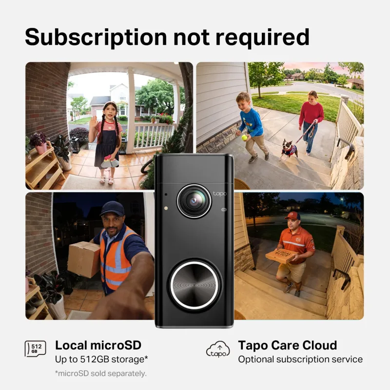 Doorbell Pro, vídeo 4K con detección por radar, con cable/batería, Tapo D260