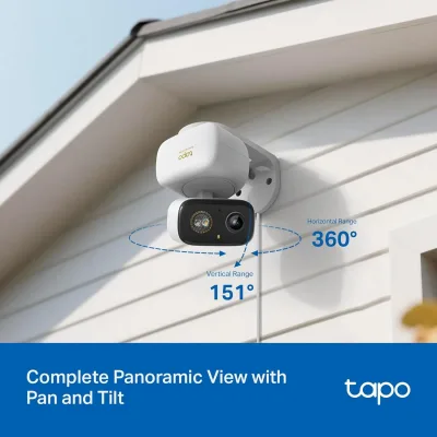 3K Pan/Tilt Indoor/Outdoor Security Camera, Tapo C236 HybridCam 360 2-Pack