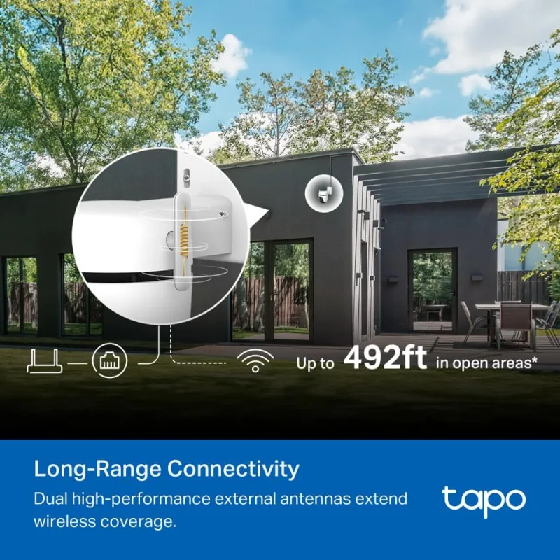 Cámara de seguridad exterior 360 con giro e inclinación 3K 5MP, Tapo C530WS