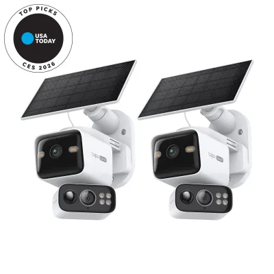 Tapo C645D Kit 2K Dual-Lens Solar Pan/Tilt Security Camera, 2-Pack