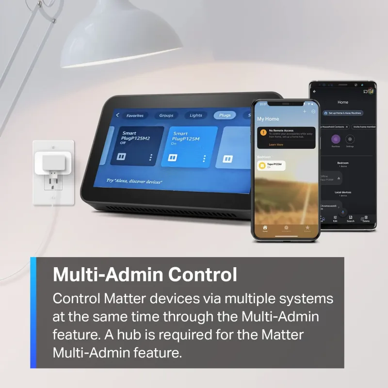 Smart Plug Mini 15A certificato Matter, Tapo P125M