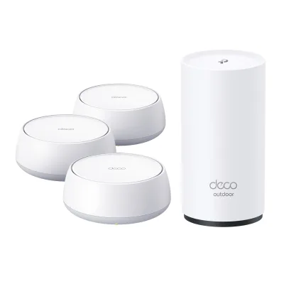 Deco 7 Outdoor Dual-Band Wi-Fi 7 Mesh-pakke, Deco BE25 3-pakning og BE25-Outdoor