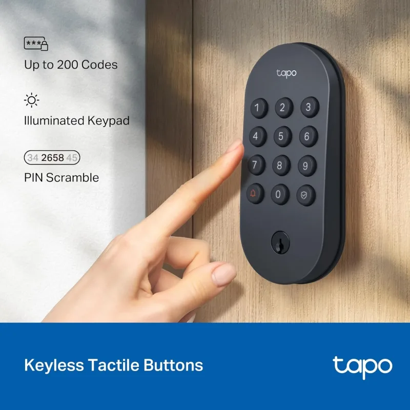 キーレス スマートWi-Fi デッドボルト ドアロック Tapo DL100 2個パック