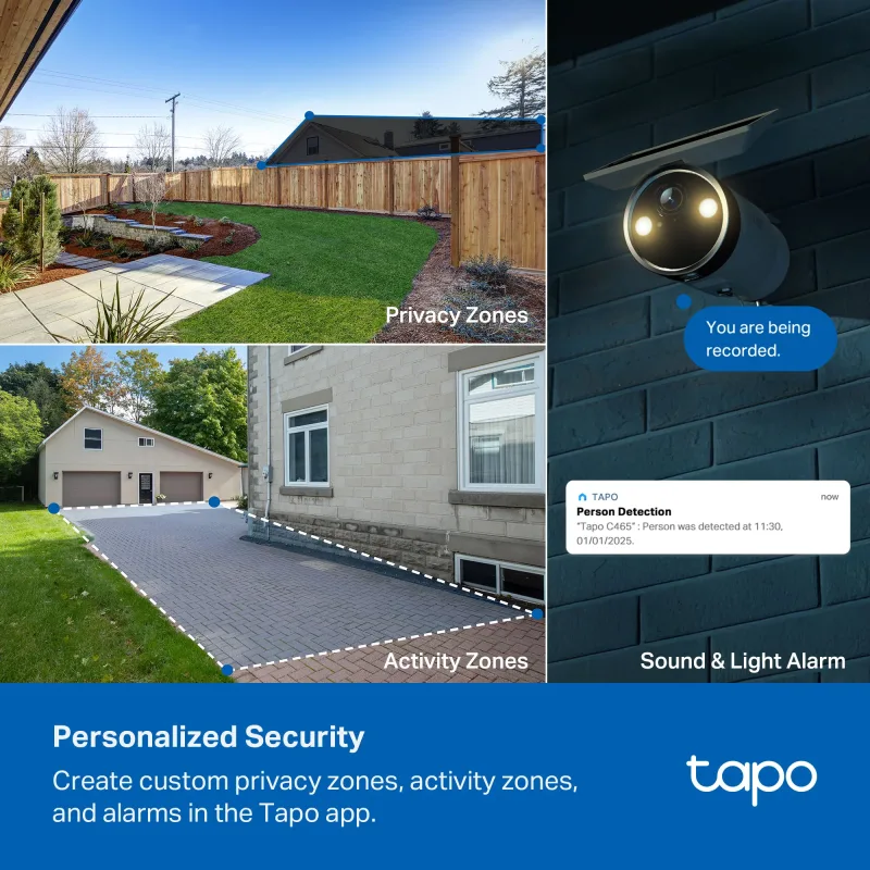Tapo C465 MagCam 4K Built-In Solar Battery Powered Security Camera, 2-Pack