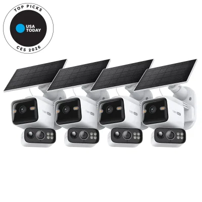 Tapo C645D Kit 2K Dual-Lens Solar Pan/Tilt Sikkerhedskamera, 4-pak