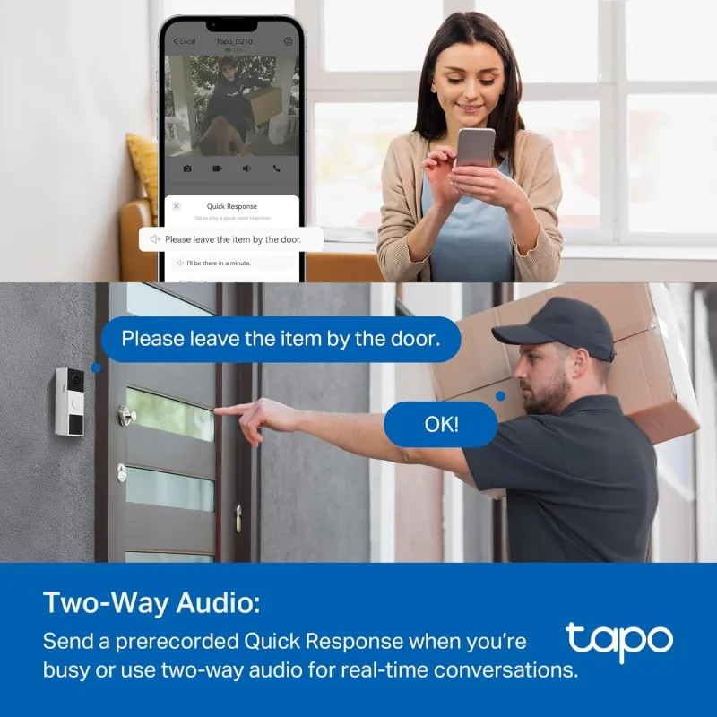 2K Smart Doorbell Battery Powered, Tapo D210