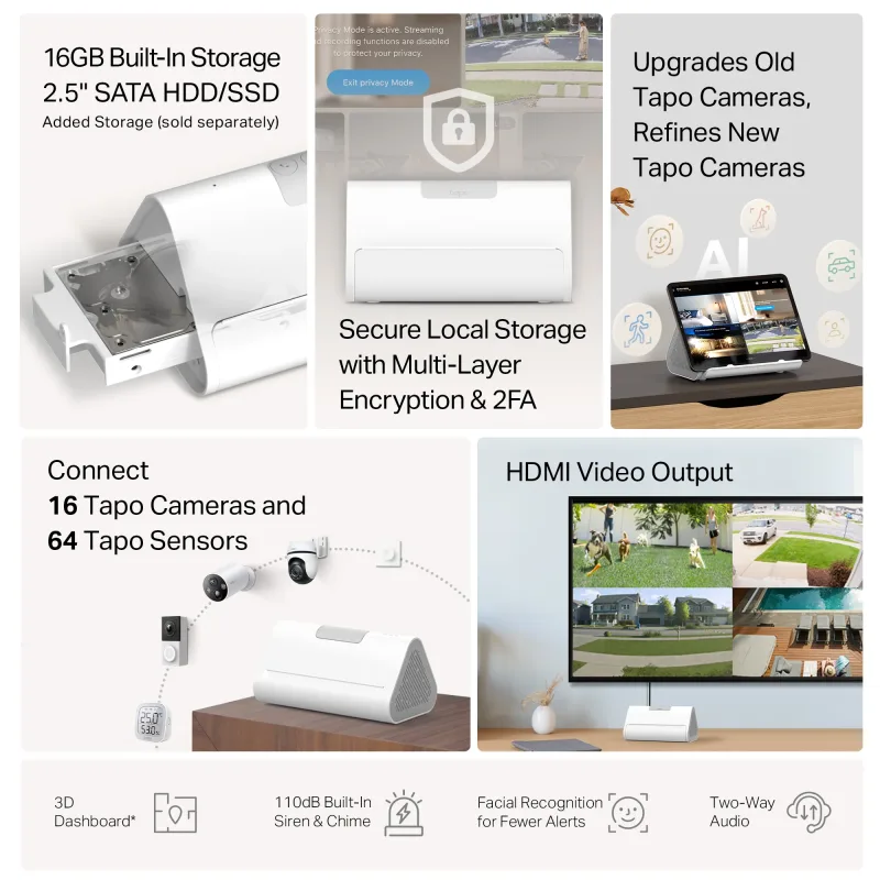 Tapo C660 Kit 4K Solar Pan/Tilt Security Camera Smart CentralHub Bundle, 2-Pack + H500