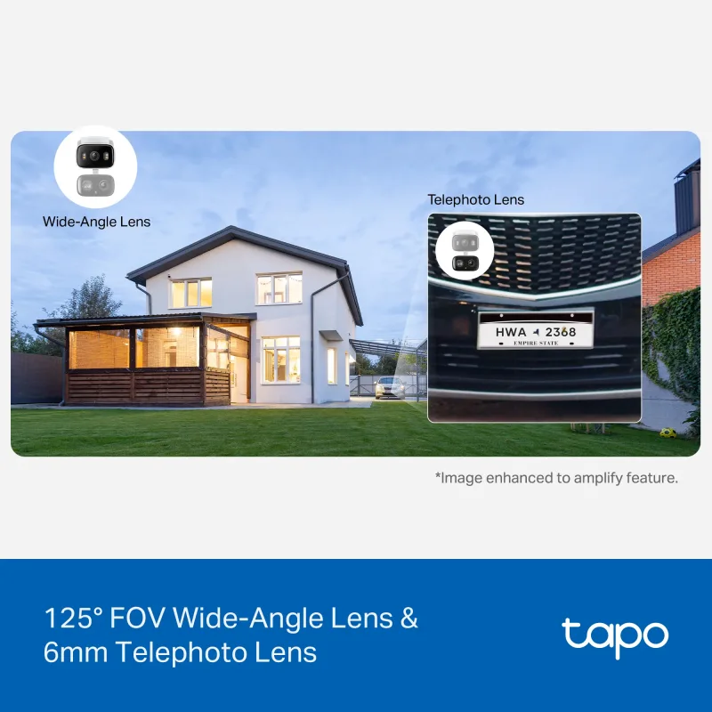 2K Dual Lens Pan/Tilt Indoor/Outdoor Security Camera, Tapo C246D HybridCam Duo 3-Pack
