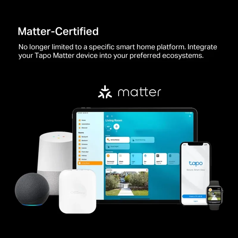 Spina smart da esterno IP65 certificata Matter, Tapo P400M