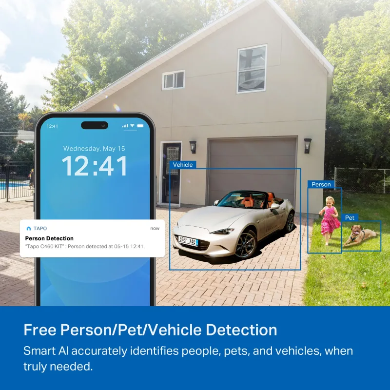 Bundle MagCam 4K Telecamera da esterno solare con Smart CentralHub, Tapo C460 Kit 3-Pack + H500