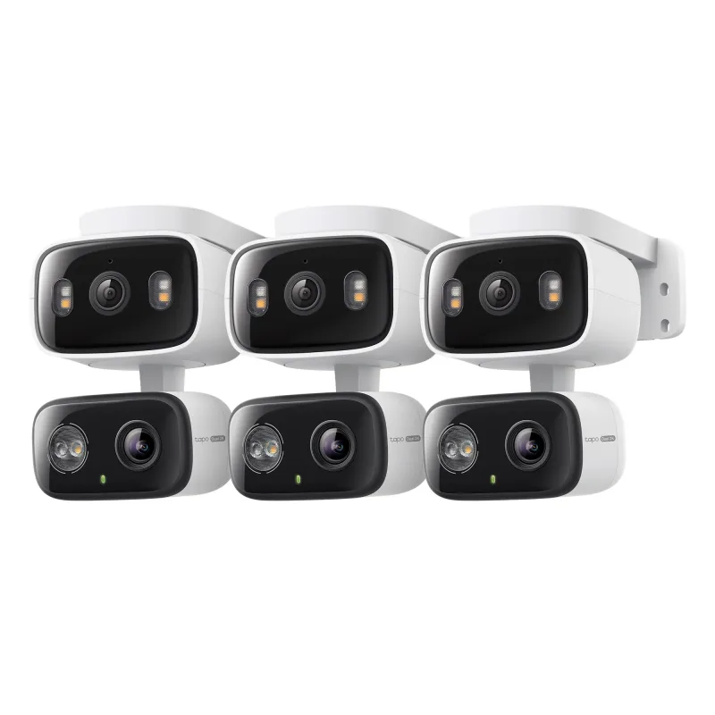 2K Dual Lens Pan/Tilt Indoor/Outdoor Security Camera, Tapo C246D HybridCam Duo 3-Pack