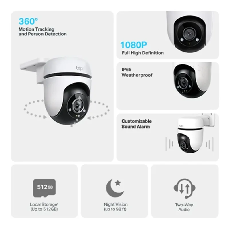 Telecamera da esterno Pan/Tilt 1080P, Tapo C500