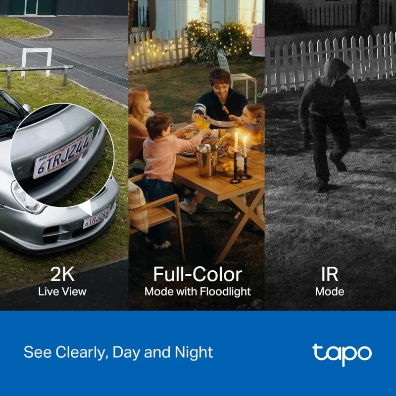 Telecamera con faretto IP65 Pan/Tilt 2K, Tapo C710
