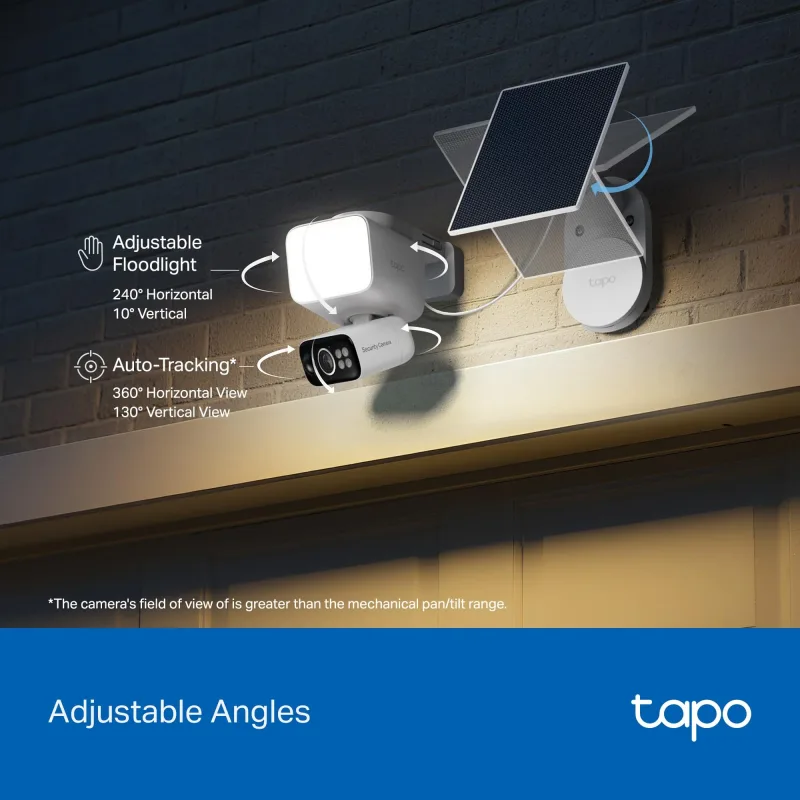 2K Floodlight Solar Pan/Tilt Security Camera Smart CentralHub Bundle, Tapo C615F Kit 3-Pack + H500