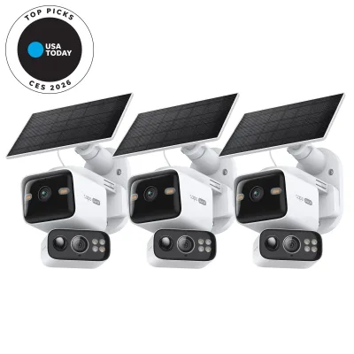 Tapo C645D Kit 2K Dual-Lens Solar Pan/Tilt Security Camera, 3-Pack