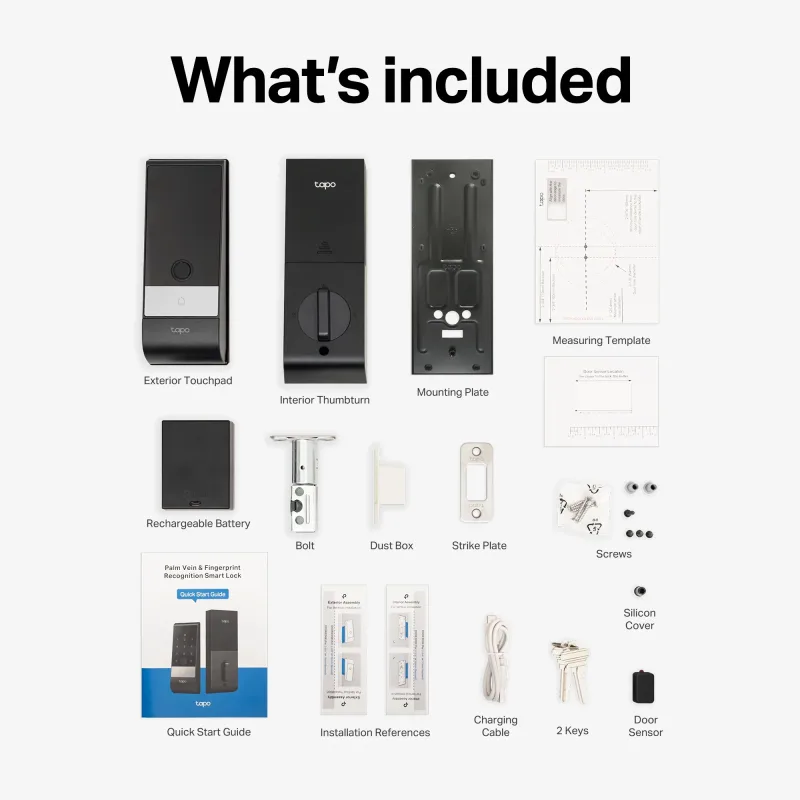 Front Door Security Pro – 2K Video Doorbell Camera + Palm/Fingerprint Smart Door Lock